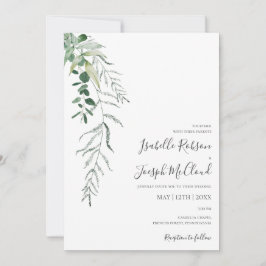 Invitación Suculenta vegetación | Boda Casual Verde oscuro