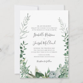 Invitación Suculenta vegetación | Boda de monograma fotográfi