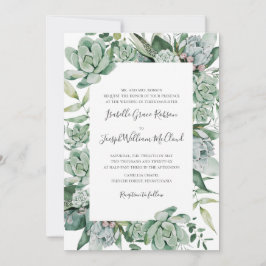 Invitación Suculenta vegetación | Boda tradicional de nombre