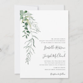 Invitación Suculenta vegetación Boda tradicional verde oscuro