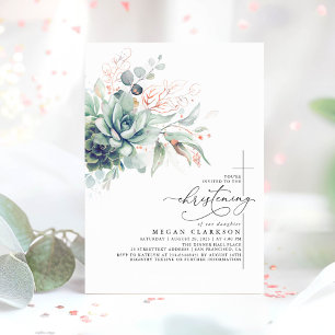 Invitación Suculenta vegetación deja una elegante cristalizac