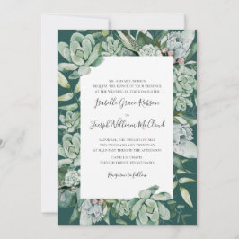 Invitación Suculenta vegetación | Nombre completo tradicional