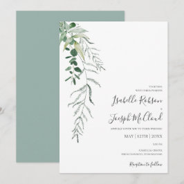 Invitación Suculenta vegetación | Sage Green Casual Boda