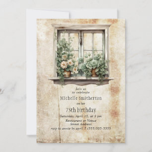 Invitación Suculentas de jardín de ventana rústico cumpleaños