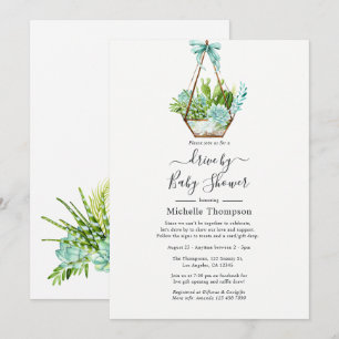 Invitación Suculentas de Terrario de Vidrio Regadera de Paso