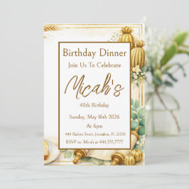 Invitación Suculentas doradas Eucalipto Scroll Lujo Moderno 