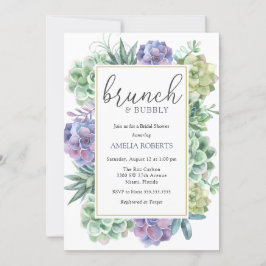 Invitación Suculentas duchas brunch y bubbly Bridal