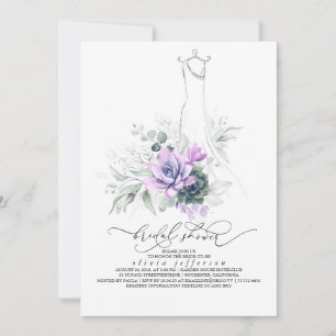 Invitación Suculentas duchas de Boda de verde