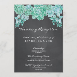 Invitación Suculentas en Pizarra Recepción de Boda Únicamente