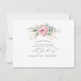 Invitación Suculentas Hojas Verde Oscuro Dama de Honor Propue