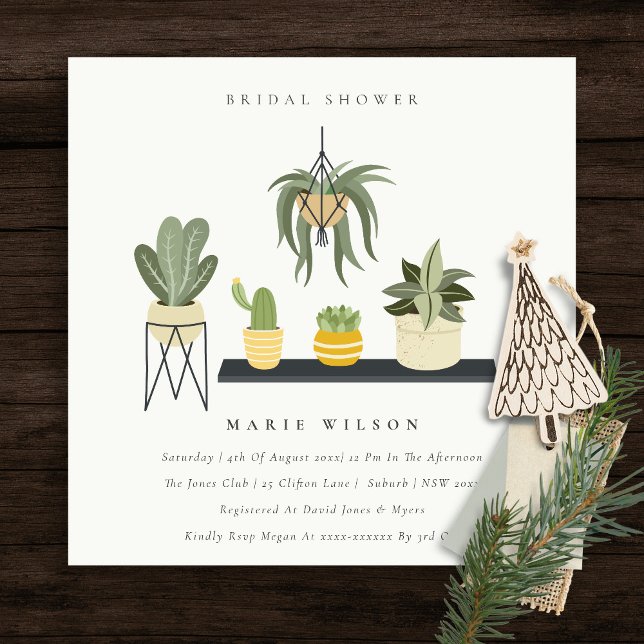 Invitación Suculentas plantas de Leafy puteadas cortas ducha  (Subido por el creador)