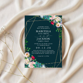 Invitación Suculentas y Boda de Moda de oro
