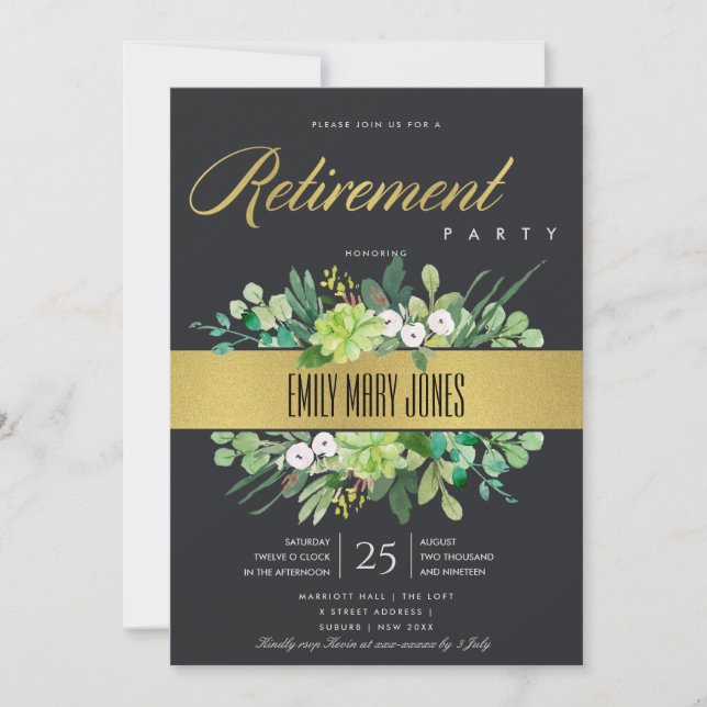INVITACIÓN SUCULENTE RETIRADA DE AGUA DE ORO NEGRO (Anverso)