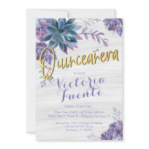 Suculento acuarela Relieve metalizado dorado Quinc