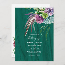 Invitación Suculento Boda bohemio místico