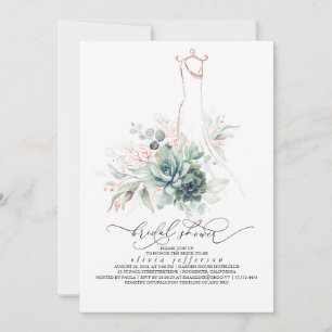 Invitación Suculento Boda de Verdor Vestido Bridal Ducha En