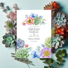 Invitación Suculento Boda floral de moda