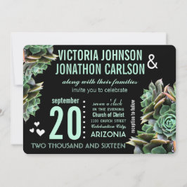 Invitación Suculento Boda moderno