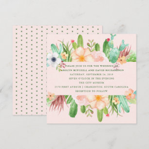 Invitación Suculento Boda Rosa del Desierto