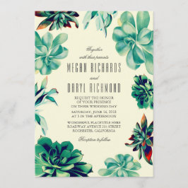Invitación Suculento Bouquet - Boda floral Verde azulado