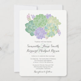 Invitación Suculento Bouquet Elegant Wedding Invitation