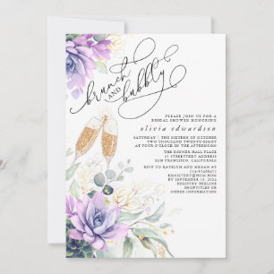 Invitación Suculento Brunch de Verdor y ducha Bubbly Bridal