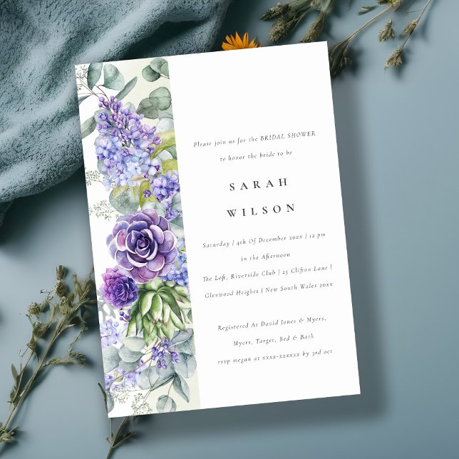 Invitación Suculento Eucalipto Ducha Botánica Bridal (Subido por el creador)