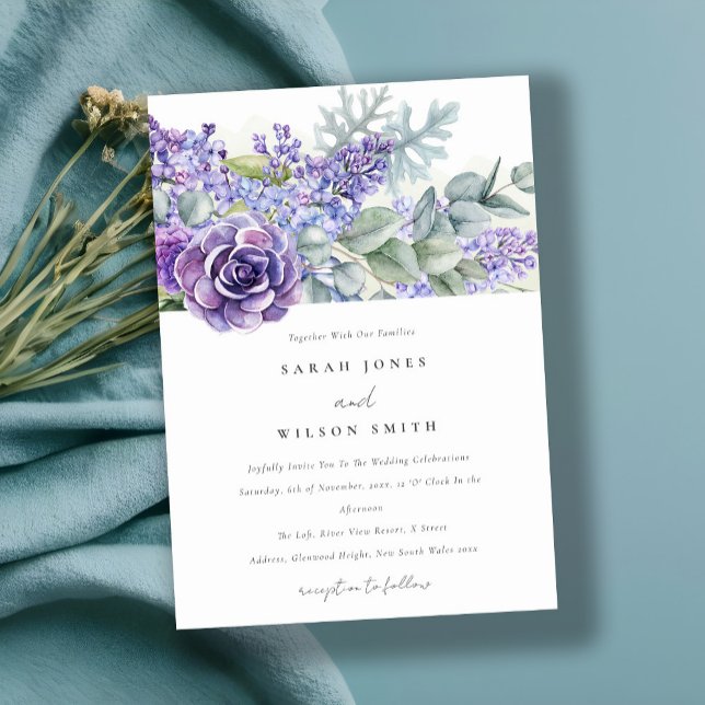 Invitación Suculento Eucalyptus Boda de Bunch Botánico (Subido por el creador)