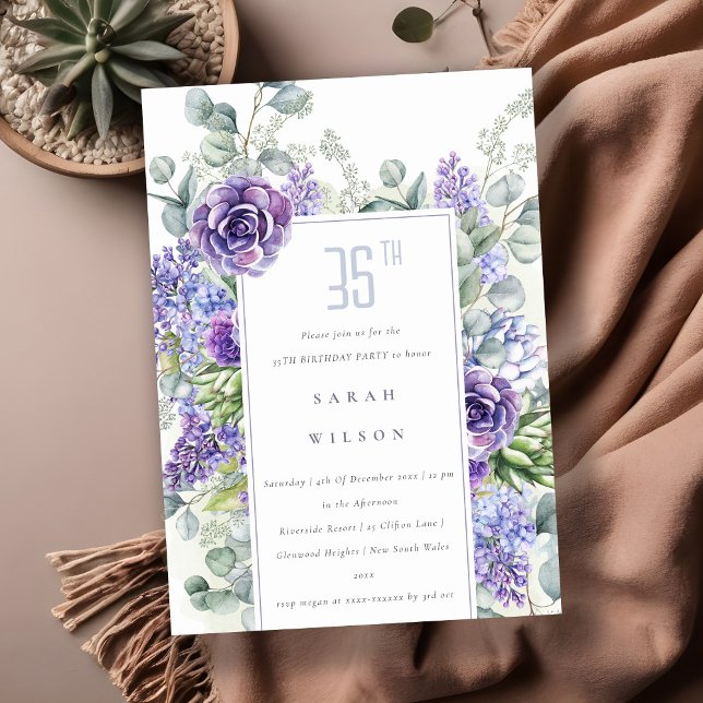 Invitación Suculento Eucalyptus Fauna De Lilac Cualquier Cump (Subido por el creador)