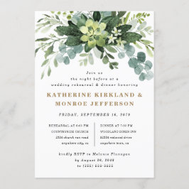 Invitación Suculento Eucalyptus Greenery Ensayo Cena