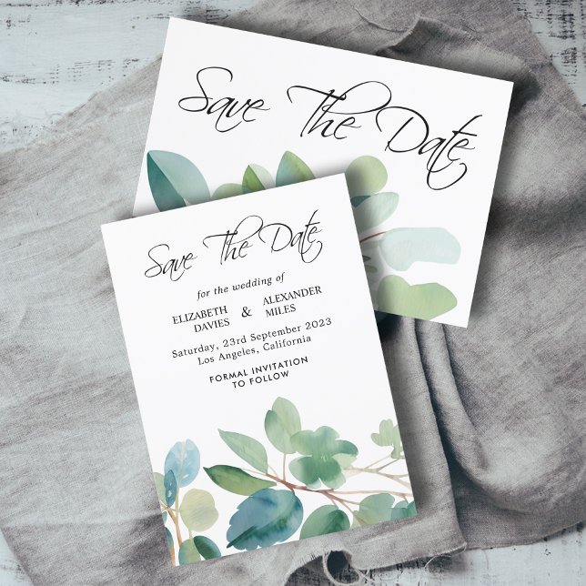 Invitación Suculento Eucalyptus Guardar la fecha (Subido por el creador)