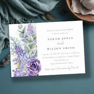 Invitación Suculento Eucalyptus Lilac Ducha de Parejas Foliag