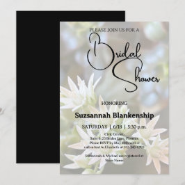 Invitación Suculento fondo floral blanco ducha de novia