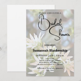 Invitación Suculento fondo floral blanco ducha de novia