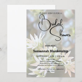 Invitación Suculento fondo floral blanco ducha de novia