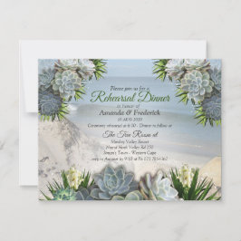 Invitación Suculento Hues of Pale Blues Cena de ensayo