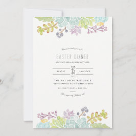 Invitación Suculento Jardín de primavera | Pascua acuática