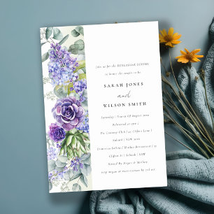 Invitación Suculento Lilac Eucalyptus Fauna Ensayo Cena