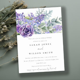 Invitación Suculento Lilac Eucalyptus Fauna Parejas Ducha