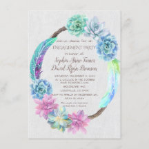 Suculento Partido de Compromiso de Cactus Wreath d