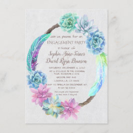 Invitación Suculento Partido de Compromiso de Cactus Wreath d