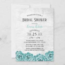 Invitación Suculento Rústico Barn Boda Bridal Shower