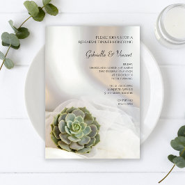 Invitación Suculento verde en la cena de ensayo de Bodas blan