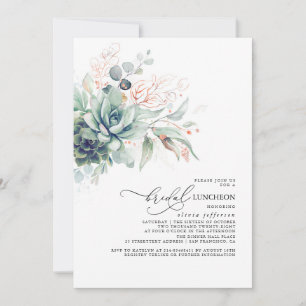 Invitación Suculento Verdor Elegante Sale Bridal Luncheon