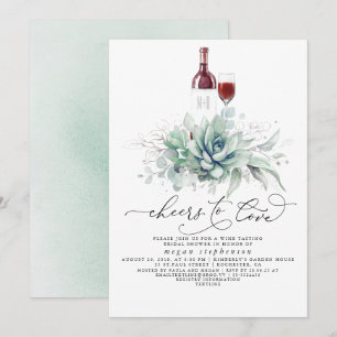 Invitación Suculento Vino Verdedero Degustación De Ducha Brid