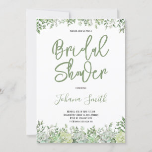 Invitación Suculento y Eucalyptus Greenery Bridal Shower In