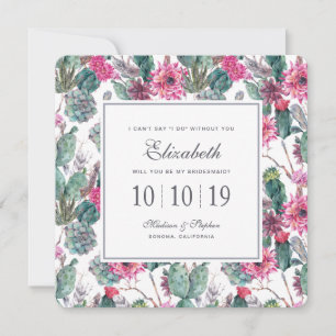 Invitación Suculento y floral bohemio - Novia