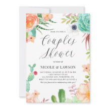 Suculentos acuarelas y ducha de flores