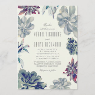 Invitación Suculentos Boda botánico de vegetación