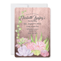 Suculentos de acuarela mágica cumpleaños